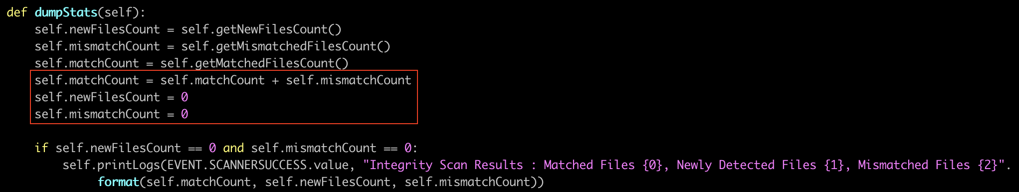 Modified Integrity Checker Tool Code in scanner.py